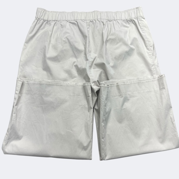 Eileen Fisher Pants 1X Light Gray Wide Leg Elastic Waist Side Zip Organic Cotton - Picture 3 of 13